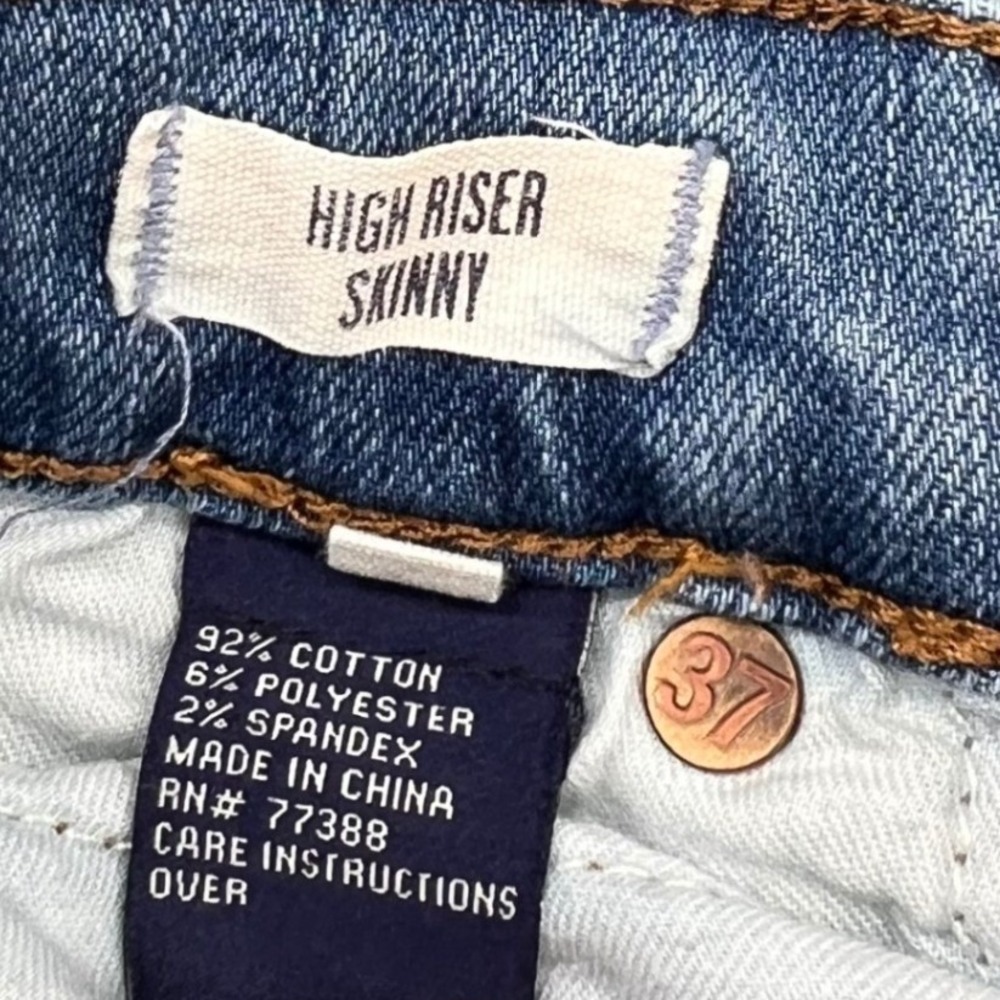 Madewell High Riser Skinny Jeans Light Wash Distressed Ripped Knee 27 Cropped - Picture 6 of 13